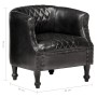 Black genuine leather cube design armchair 62x58x65 cm by vidaXL, Armchairs - Ref: Foro24-286944, Price: 298,99 €, Discount: %