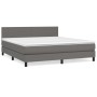 Cama box spring con colchón cuero sintético gris 180x200 cm de vidaXL, Camas y somieres - Ref: Foro24-3141021, Precio: 567,22...