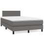 Box spring bed with gray synthetic leather mattress 120x200 cm by vidaXL, Beds and slatted bases - Ref: Foro24-3141057, Price...