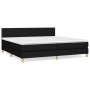 Box spring bed with black fabric mattress 200x200 cm by vidaXL, Beds and slatted bases - Ref: Foro24-3140483, Price: 549,52 €...