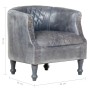 Gray genuine leather bucket design armchair 62x58x65 cm by vidaXL, Armchairs - Ref: Foro24-286945, Price: 230,86 €, Discount: %