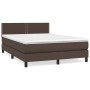 Box spring bed with brown synthetic leather mattress 140x200cm by vidaXL, Beds and slatted bases - Ref: Foro24-3141068, Price...