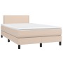 Box spring bed with cappuccino synthetic leather mattress 120x200cm by vidaXL, Beds and slatted bases - Ref: Foro24-3141058, ...