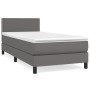 Box spring bed with gray synthetic leather mattress 90x200 cm by vidaXL, Beds and slatted bases - Ref: Foro24-3141045, Price:...