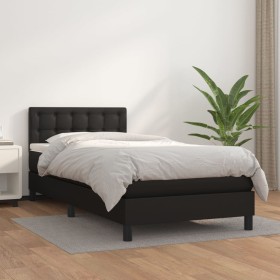 Cama box spring con colchón cuero sintético negro 80x200 cm de vidaXL, Camas y somieres - Ref: Foro24-3141089, Precio: 291,37...