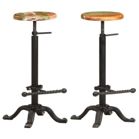 Kitchen stools 2 pcs cast iron solid recycled wood by vidaXL, Kitchen stools - Ref: Foro24-286246, Price: 163,27 €, Discount: %