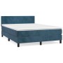 Cama box spring con colchón terciopelo azul oscuro 140x200 cm de vidaXL, Camas y somieres - Ref: Foro24-3141189, Precio: 430,...