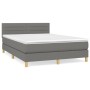 Cama box spring con colchón tela gris oscuro 140x190 cm de vidaXL, Camas y somieres - Ref: Foro24-3140690, Precio: 455,08 €, ...