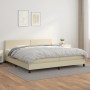 Box spring bed with cream synthetic leather mattress 200x200 cm by vidaXL, Beds and slatted bases - Ref: Foro24-3141085, Pric...