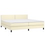 Box spring bed with cream synthetic leather mattress 200x200 cm by vidaXL, Beds and slatted bases - Ref: Foro24-3141085, Pric...