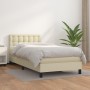 Box spring bed with cream synthetic leather mattress 90x190 cm by vidaXL, Beds and slatted bases - Ref: Foro24-3141103, Price...