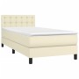 Box spring bed with cream synthetic leather mattress 90x190 cm by vidaXL, Beds and slatted bases - Ref: Foro24-3141103, Price...