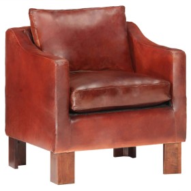 Dark Brown Genuine Leather Cube Armchair by vidaXL, Armchairs - Ref: Foro24-286955, Price: 204,99 €, Discount: %