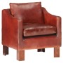 Dark Brown Genuine Leather Cube Armchair by vidaXL, Armchairs - Ref: Foro24-286955, Price: 204,51 €, Discount: %