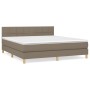 Box spring bed with taupe gray fabric mattress 160x200 cm by vidaXL, Beds and slatted bases - Ref: Foro24-3140629, Price: 505...