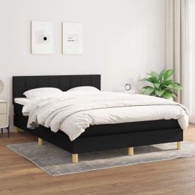 Box spring bed with black fabric mattress 140x200 cm by vidaXL, Beds and slatted bases - Ref: Foro24-3140619, Price: 456,80 €...