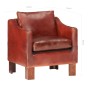 Dark Brown Genuine Leather Cube Armchair by vidaXL, Armchairs - Ref: Foro24-286955, Price: 204,51 €, Discount: %