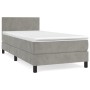 Cama box spring con colchón terciopelo gris claro 90x190 cm de vidaXL, Camas y somieres - Ref: Foro24-3141161, Precio: 298,58...