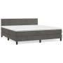 Box spring bed with dark gray velvet mattress 180x200 cm by vidaXL, Beds and slatted bases - Ref: Foro24-3141198, Price: 533,...