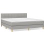 Cama box spring con colchón tela gris claro 180x200 cm de vidaXL, Camas y somieres - Ref: Foro24-3140633, Precio: 540,99 €, D...