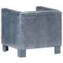 Sillón con diseño de cubo cuero auténtico gris de vidaXL, Sillones - Ref: Foro24-286954, Precio: 231,36 €, Descuento: %