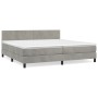 Cama box spring con colchón terciopelo gris claro 200x200 cm de vidaXL, Camas y somieres - Ref: Foro24-3141203, Precio: 603,3...