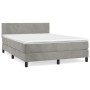 Cama box spring con colchón terciopelo gris claro 140x190 cm de vidaXL, Camas y somieres - Ref: Foro24-3141179, Precio: 473,6...