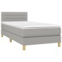 Box spring bed with light gray fabric mattress 100x200 cm by vidaXL, Beds and slatted bases - Ref: Foro24-3140673, Price: 316...