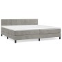 Cama box spring con colchón terciopelo gris claro 200x200 cm de vidaXL, Camas y somieres - Ref: Foro24-3141323, Precio: 602,5...