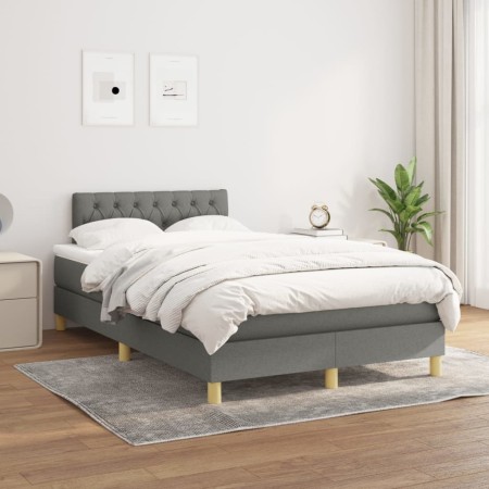 Box spring bed with dark gray fabric mattress 120x200 cm by vidaXL, Beds and slatted bases - Ref: Foro24-3140842, Price: 361,...