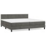 Box spring bed with dark gray velvet mattress 200x200 cm by vidaXL, Beds and slatted bases - Ref: Foro24-3141204, Price: 583,...