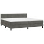 Box spring bed with dark gray velvet mattress 200x200 cm by vidaXL, Beds and slatted bases - Ref: Foro24-3141204, Price: 583,...