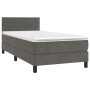 Cama box spring con colchón terciopelo gris oscuro 90x190 cm de vidaXL, Camas y somieres - Ref: Foro24-3141336, Precio: 304,0...