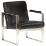 Sillón con diseño de cubo cuero auténtico negro 60x73x77 cm de vidaXL, Sillones - Ref: Foro24-286947, Precio: 272,64 €, Descu...