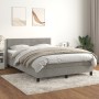 Cama box spring con colchón terciopelo gris claro 140x190 cm de vidaXL, Camas y somieres - Ref: Foro24-3141359, Precio: 455,1...