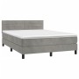 Cama box spring con colchón terciopelo gris claro 140x190 cm de vidaXL, Camas y somieres - Ref: Foro24-3141359, Precio: 455,1...