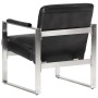 Sillón con diseño de cubo cuero auténtico negro 60x73x77 cm de vidaXL, Sillones - Ref: Foro24-286947, Precio: 272,99 €, Descu...