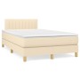 Box spring bed with cream fabric mattress 120x200 cm by vidaXL, Beds and slatted bases - Ref: Foro24-3140766, Price: 379,79 €...