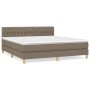 Cama box spring con colchón tela gris taupe 180x200 cm de vidaXL, Camas y somieres - Ref: Foro24-3140877, Precio: 560,46 €, D...