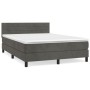 Cama box spring con colchón terciopelo gris oscuro 140x190 cm de vidaXL, Camas y somieres - Ref: Foro24-3141360, Precio: 402,...