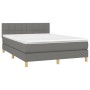 Cama box spring con colchón tela gris oscuro 140x200 cm de vidaXL, Camas y somieres - Ref: Foro24-3140618, Precio: 423,32 €, ...