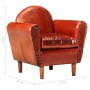 Brown genuine leather bucket design armchair 77x65x79 cm by vidaXL, Armchairs - Ref: Foro24-286949, Price: 317,38 €, Discount: %