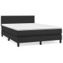 Box spring bed with black synthetic leather mattress 140x200cm by vidaXL, Beds and slatted bases - Ref: Foro24-3141005, Price...