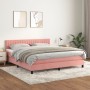 Cama box spring con colchón terciopelo rosa 160x200 cm de vidaXL, Camas y somieres - Ref: Foro24-3141436, Precio: 480,18 €, D...