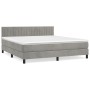 Cama box spring con colchón terciopelo gris claro 180x200 cm de vidaXL, Camas y somieres - Ref: Foro24-3141437, Precio: 534,9...