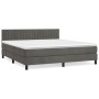 Box spring bed with dark gray velvet mattress 160x200 cm by vidaXL, Beds and slatted bases - Ref: Foro24-3141432, Price: 470,...