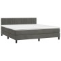 Box spring bed with dark gray velvet mattress 160x200 cm by vidaXL, Beds and slatted bases - Ref: Foro24-3141432, Price: 470,...