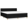 Cama box spring con colchón tela negro 160x200 cm de vidaXL, Camas y somieres - Ref: Foro24-3140867, Precio: 510,49 €, Descue...