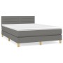 Cama box spring con colchón tela gris oscuro 140x200 cm de vidaXL, Camas y somieres - Ref: Foro24-3140698, Precio: 439,30 €, ...