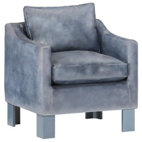 Sillón de cuero auténtico gris de vidaXL, Sillones - Ref: Foro24-286957, Precio: 160,25 €, Descuento: %